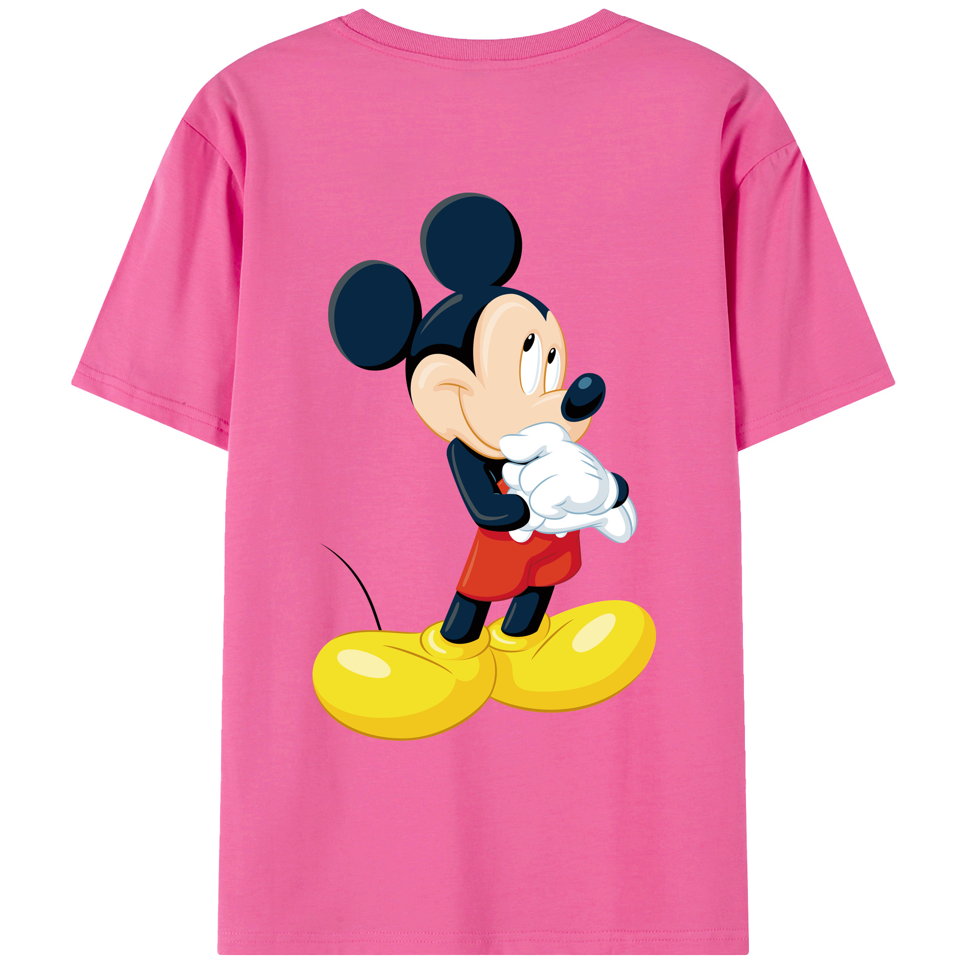 （画像用） ミッキーマウス Mickey Mouse レディース半袖Tシャツ(バックプリント)